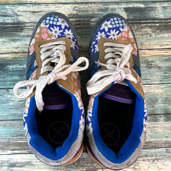 Inkkas Hendrix Womens 9 Sneakers Casual Floral Patchwork Walking Shoes Colorful - Picture 7 of 13